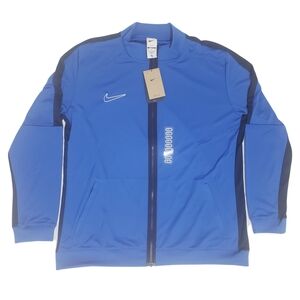 Nike Dri-FIT Academy Track Jacket Zip-Up Men XXL Blue Football Zip Pockets NWT
